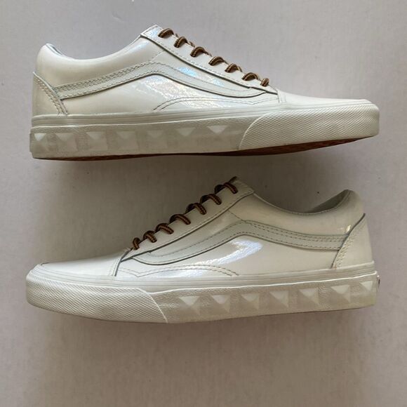 Vans Shoes - VANS Women’s Old Skool White Patent Leather Sneakers Size 7